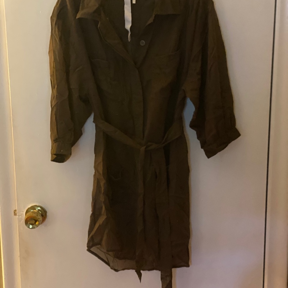 Ever Brand Tunic Top Dress Belted Brown Shop Bop M